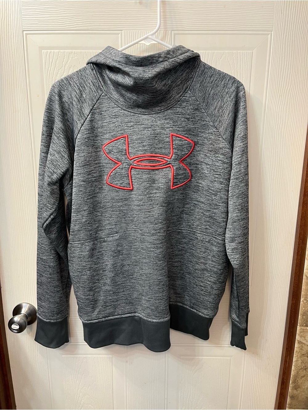 LG women’s Gray Zip-Up Hoodie Sweater with Pink Logo